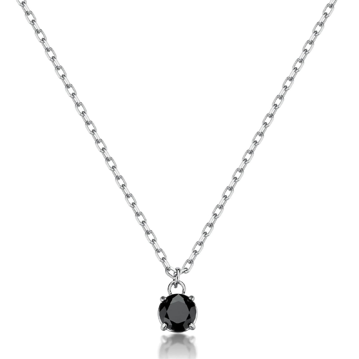 Collana punto luce S'Agapò Tricky in acciaio e zircone nero MISURA UNICA