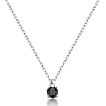 Collana punto luce S'Agapò Tricky in acciaio e zircone nero MISURA UNICA