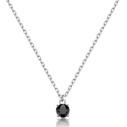 Collana punto luce S'Agapò Tricky in acciaio e zircone nero MISURA UNICA