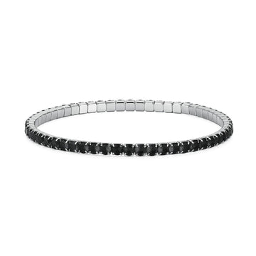 Bracciale tennis S'Agapò Tricky in acciaio e zirconi neri Diametro 5 cm