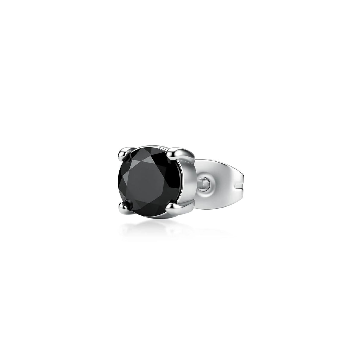 Orecchino singolo S'Agapò Tricky acciaio e zircone nero 6mm MISURA UNICA