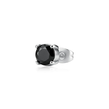 Orecchino singolo S'Agapò Tricky acciaio e zircone nero 6mm MISURA UNICA
