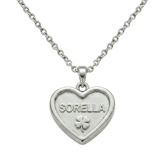Collana S'agapõ in acciaio pendente cuore e scritta “Sorella” MISURA UNICA
