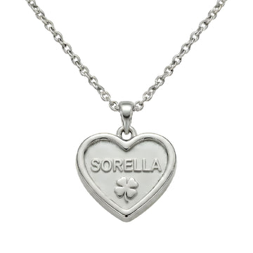Collana S'agapõ in acciaio pendente cuore e scritta “Sorella” MISURA UNICA
