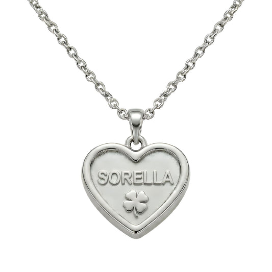 Collana S'agapõ in acciaio pendente cuore e scritta “Sorella” MISURA UNICA
