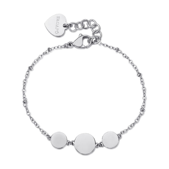 Bracciale catena da donna S'agapõ in acciaio con cerchietti 18,5 cm