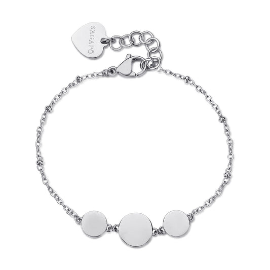 Bracciale catena da donna S'agapõ in acciaio con cerchietti 18,5 cm