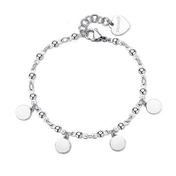 Bracciale catena donna S'agapõ in acciaio con cerchietti 18,5 cm