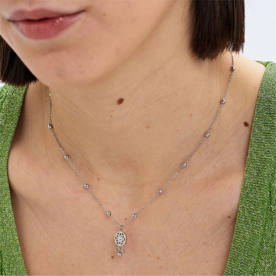 Collana girocollo S'agapõ acciaio acchiappasogni e cristallo MISURA UNICA