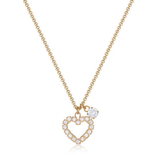 Collana girocollo donna S'agapõ acciaio oro cuore cristalli MISURA UNICA