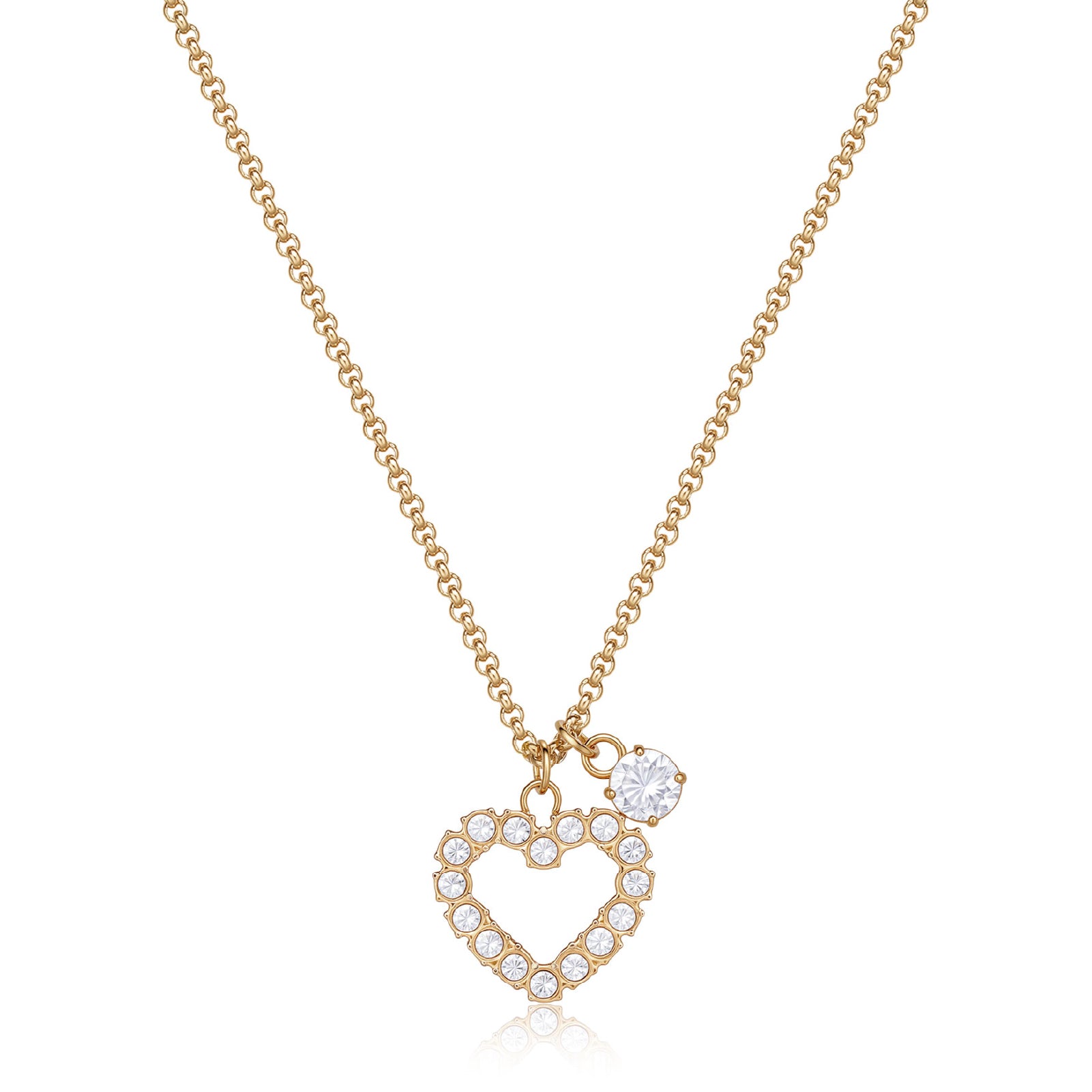 Collana girocollo donna S'agapõ acciaio oro cuore cristalli MISURA UNICA