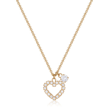 Collana girocollo donna S'agapõ acciaio oro cuore cristalli MISURA UNICA