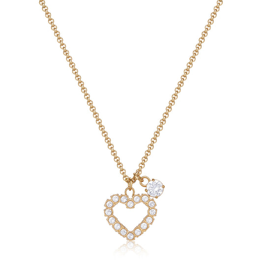 Collana girocollo donna S'agapõ acciaio oro cuore cristalli MISURA UNICA