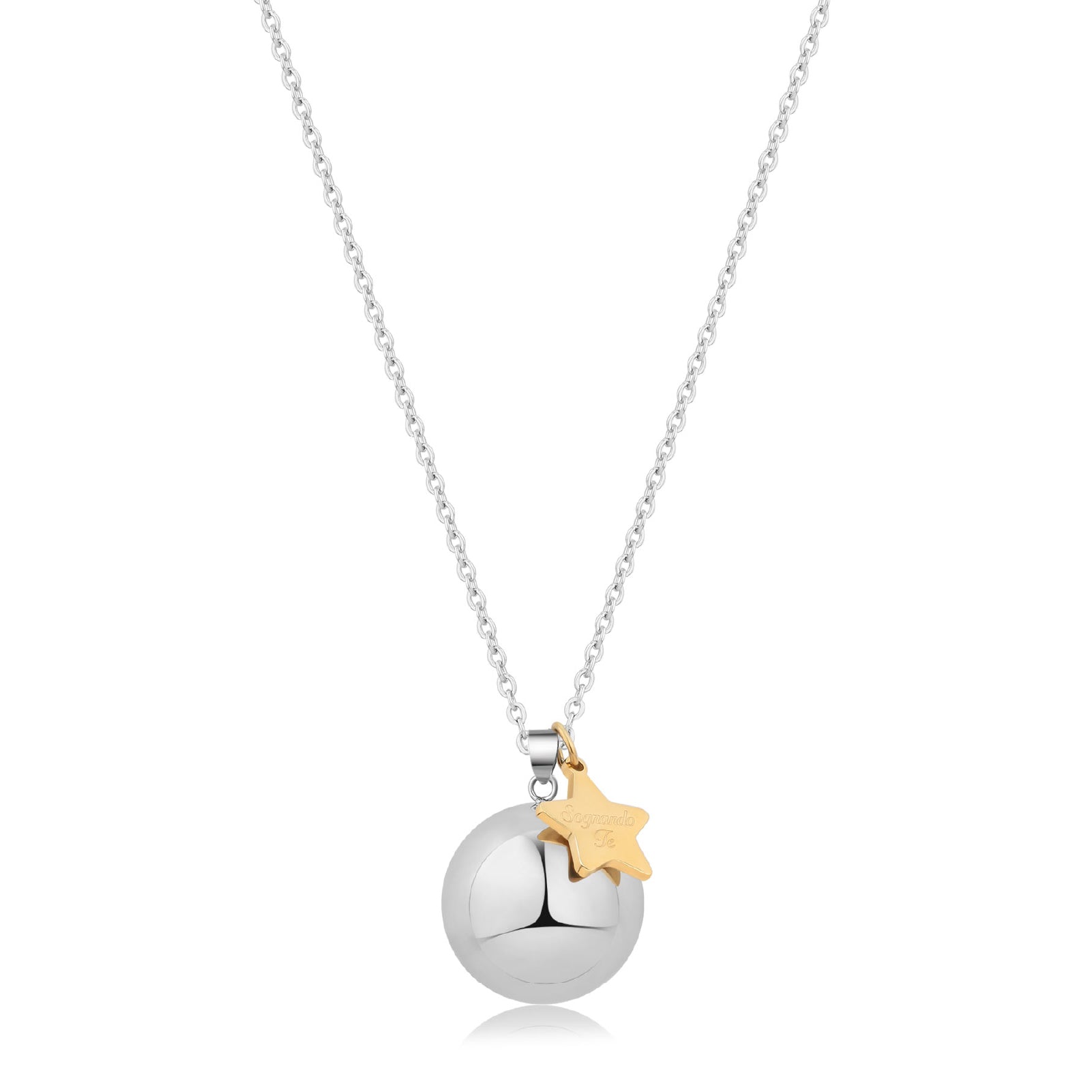 Collana chiama angeli donna S'agapõ in acciaio stella oro MISURA UNICA