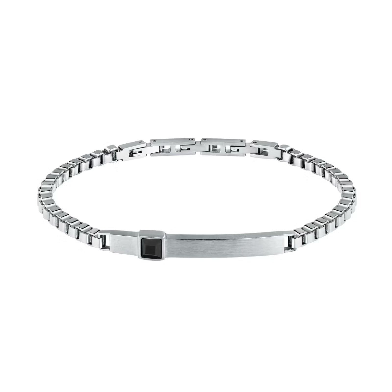 Bracciale catena uomo Morellato Urban acciaio piastrina zircone nero SABH44-1