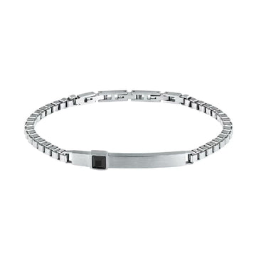 Bracciale catena uomo Morellato Urban acciaio piastrina zircone nero SABH44-1