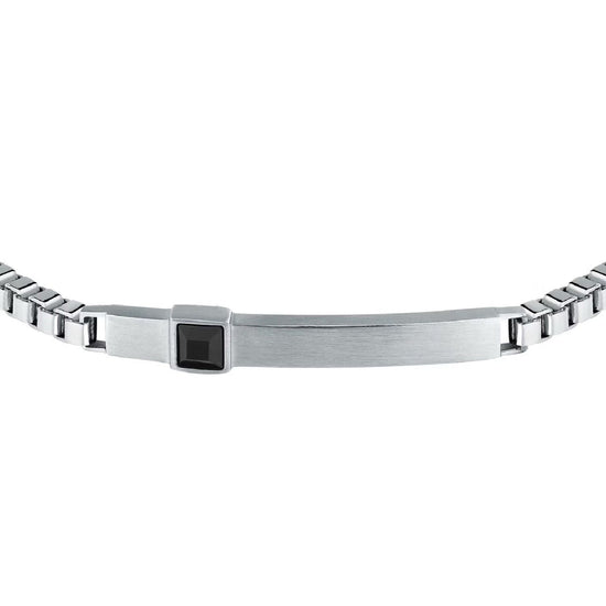 Bracciale catena uomo Morellato Urban acciaio piastrina zircone nero SABH44-2