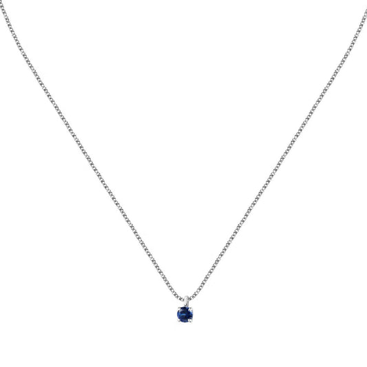 Collana punto luce donna Morellato Tesori argento zircone blu SAIW172-1