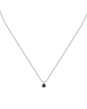Collana punto luce da donna Morellato Tesori in argento 925 con ciondolo di zircone blu SAIW172