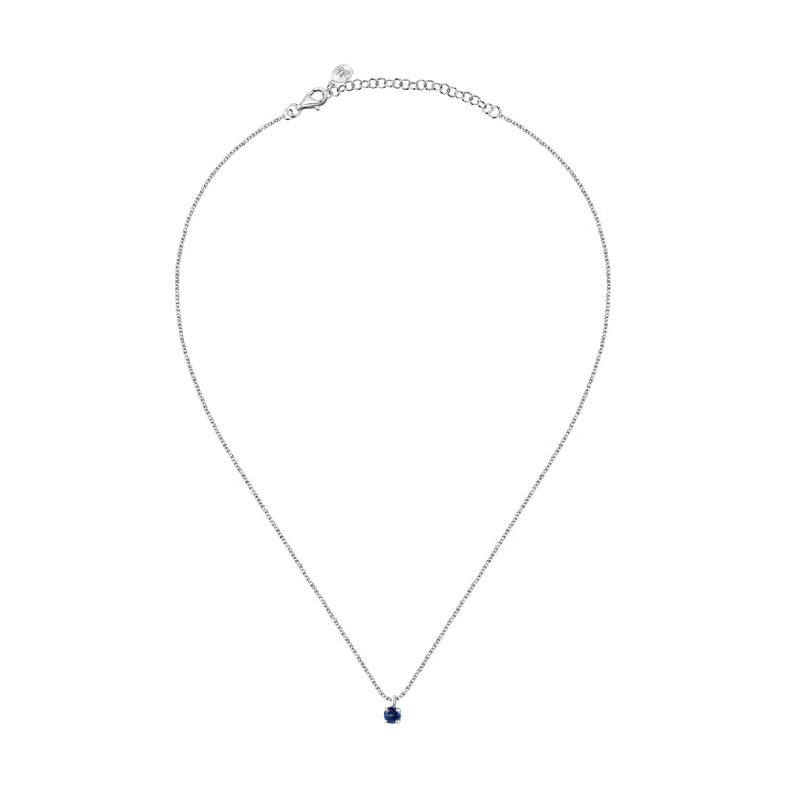 Collana punto luce donna Morellato Tesori argento zircone blu SAIW172