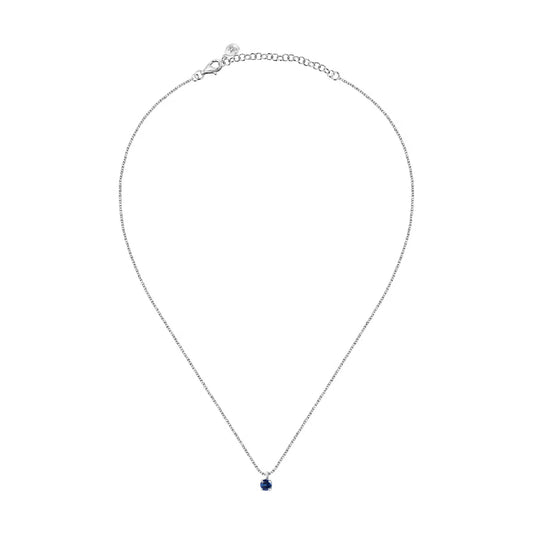 Collana punto luce donna Morellato Tesori argento zircone blu SAIW172