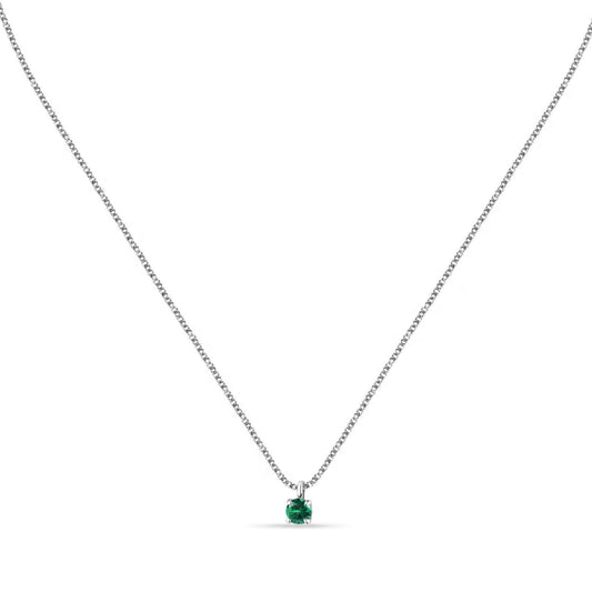 Collana punto luce donna Morellato Tesori argento zircone verde SAIW173-1