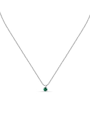 Collana punto luce da donna Morellato Tesori in argento 925 con ciondolo di zircone verde SAIW173