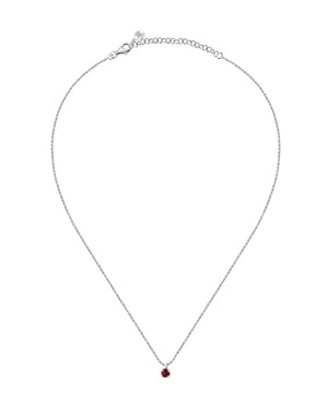 Collana punto luce da donna Morellato Tesori in argento 925 con ciondolo di zircone rosso SAIW174