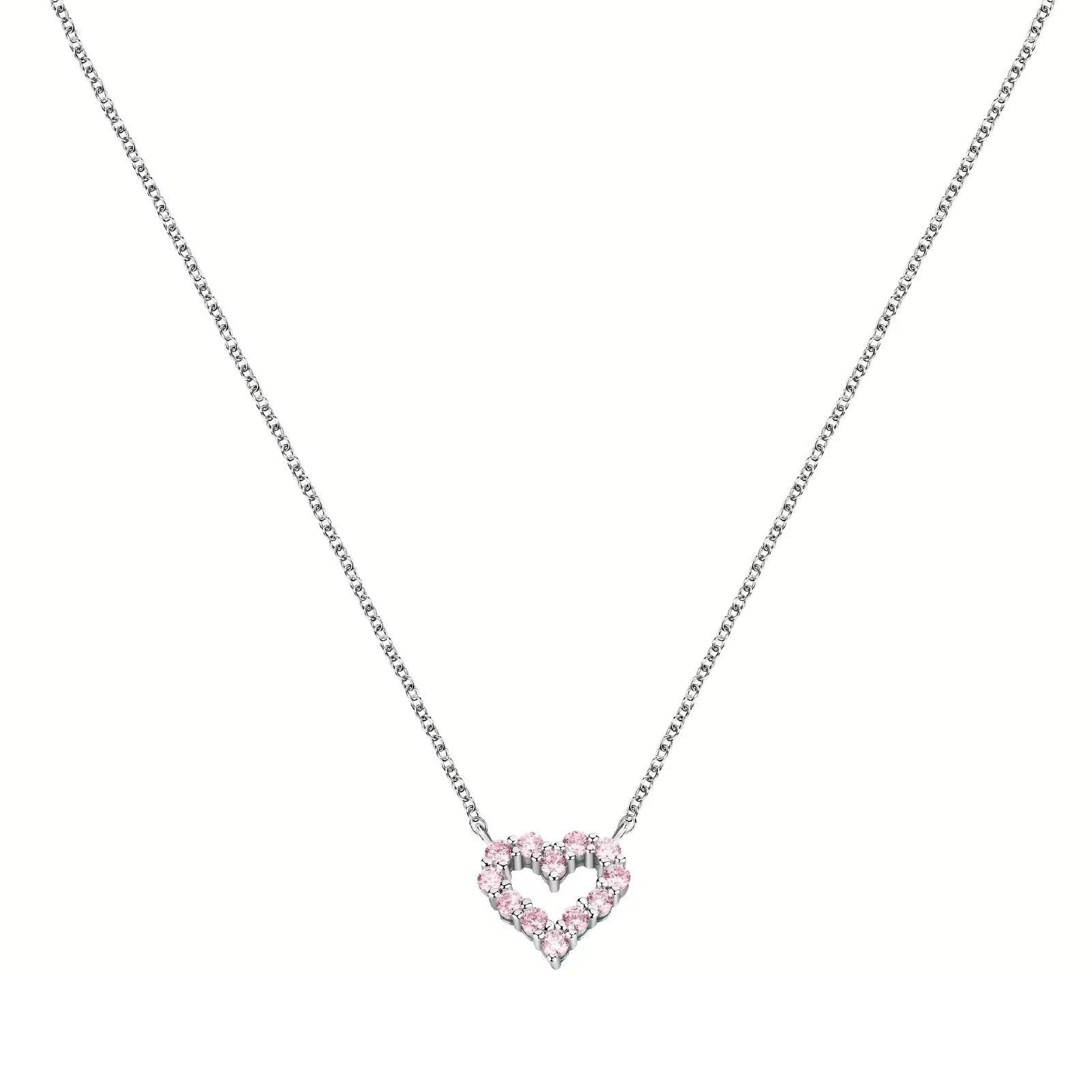Collana donna Morellato Tesori argento cuore di zirconi rosa SAIW181-1