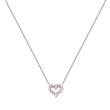 Collana donna Morellato Tesori argento cuore di zirconi rosa SAIW181-1