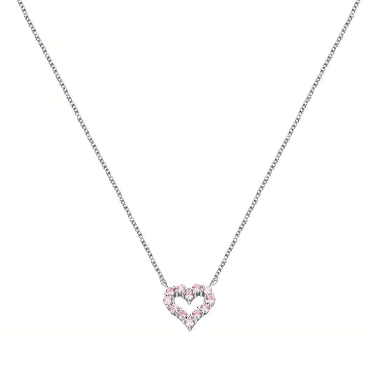 Collana donna Morellato Tesori argento cuore di zirconi rosa SAIW181-1
