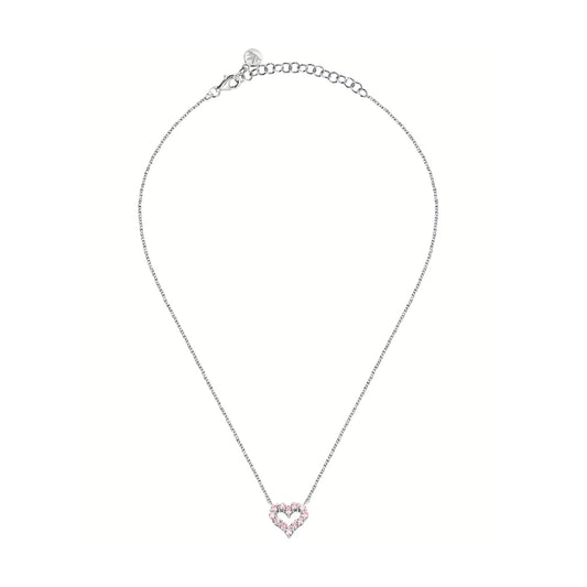 Collana donna Morellato Tesori argento cuore di zirconi rosa SAIW181
