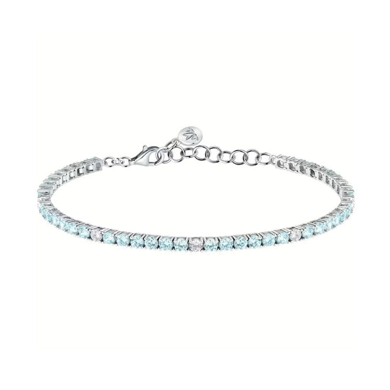 Bracciale tennis donna Morellato Tesori argento zirconi azzurri e bianchi SAIW182-1