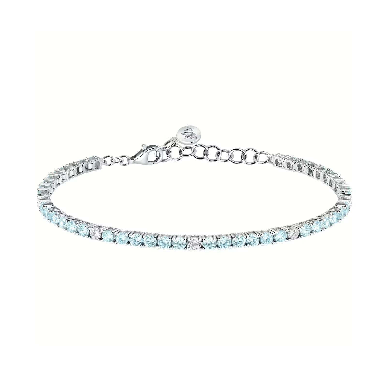 Bracciale tennis donna Morellato Tesori argento zirconi azzurri e bianchi SAIW182-1