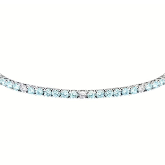Bracciale tennis donna Morellato Tesori argento zirconi azzurri e bianchi SAIW182-2