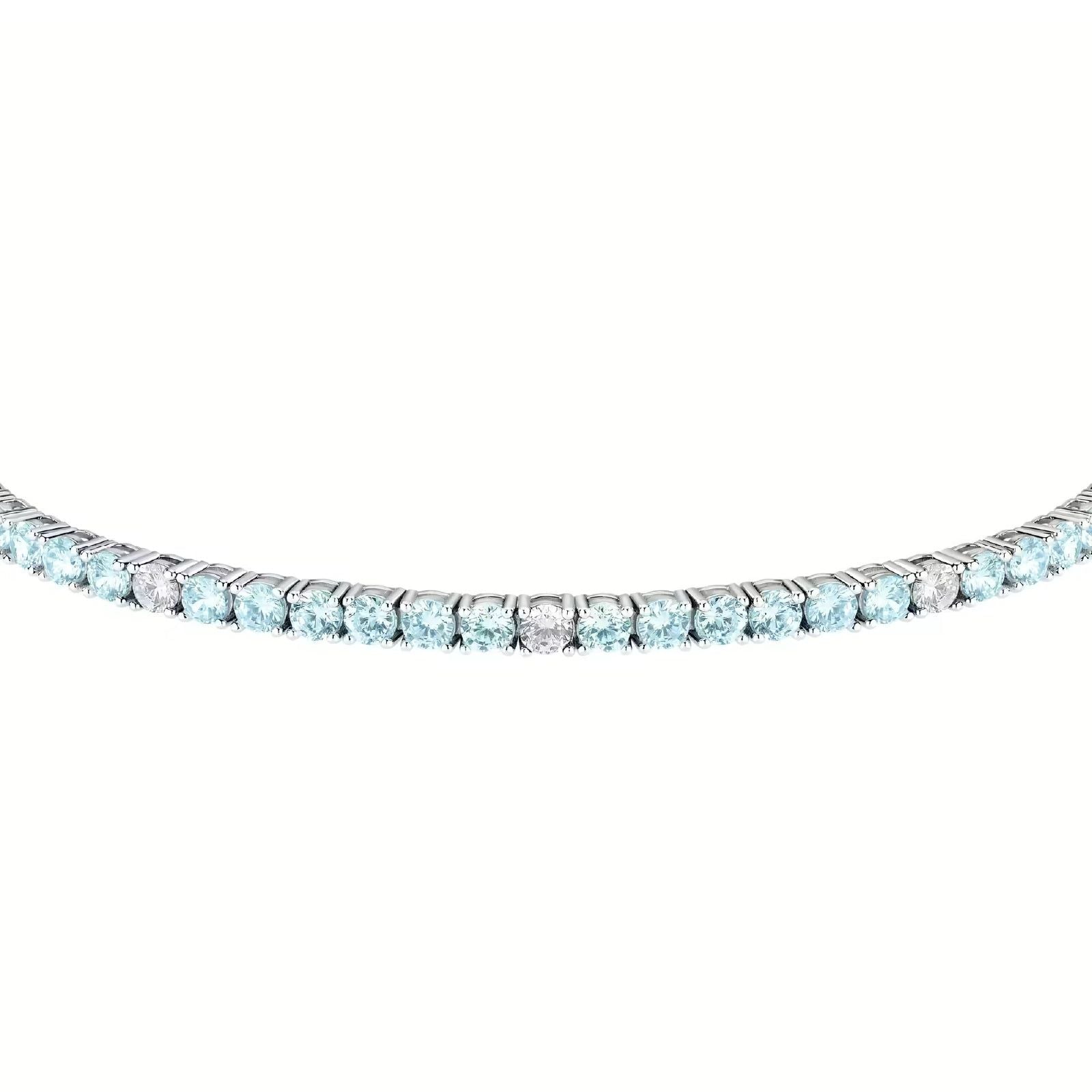 Bracciale tennis donna Morellato Tesori argento zirconi azzurri e bianchi SAIW182-2