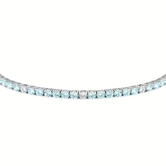 Bracciale tennis donna Morellato Tesori argento zirconi azzurri e bianchi SAIW182-2