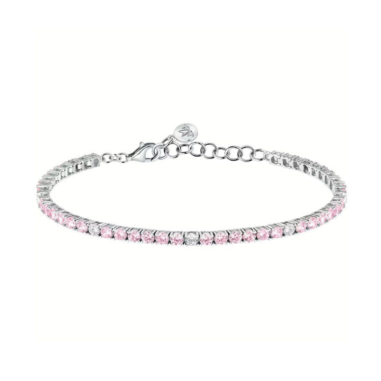 Bracciale tennis donna Morellato Tesori argento zirconi rosa e bianchi SAIW183-1