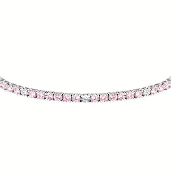 Bracciale tennis donna Morellato Tesori argento zirconi rosa e bianchi SAIW183-2