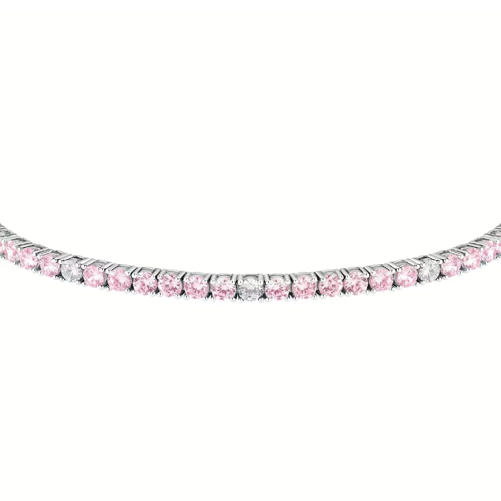 Bracciale tennis donna Morellato Tesori argento zirconi rosa e bianchi SAIW183-2