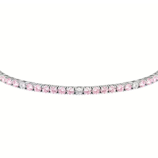Bracciale tennis donna Morellato Tesori argento zirconi rosa e bianchi SAIW183-2