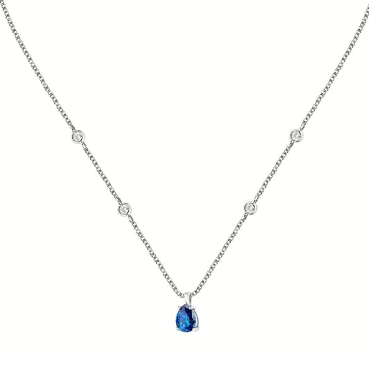 Collana punto luce donna Morellato Tesori argento zirconi blu e bianchi SAIW191-1
