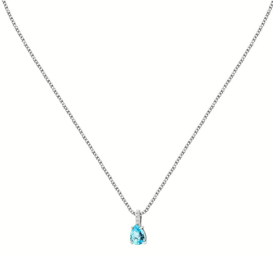 Collana punto luce donna Morellato Tesori argento zirconi bianchi e azzurro SAIW192-1