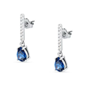 Orecchini pendenti donna Morellato Tesori argento zirconi bianchi e blu SAIW195-1