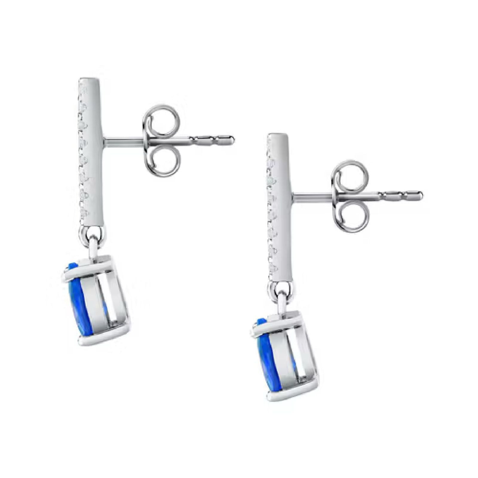 Orecchini pendenti donna Morellato Tesori argento zirconi bianchi e blu SAIW195-2