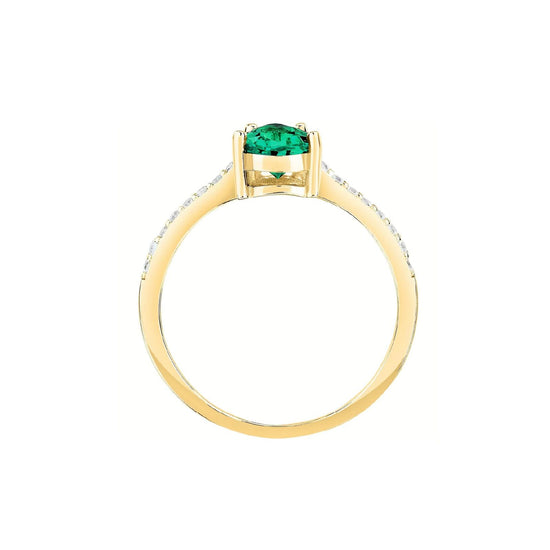 Anello solitario donna Morellato Tesori argento dorato zircone verde goccia SAIW203-2