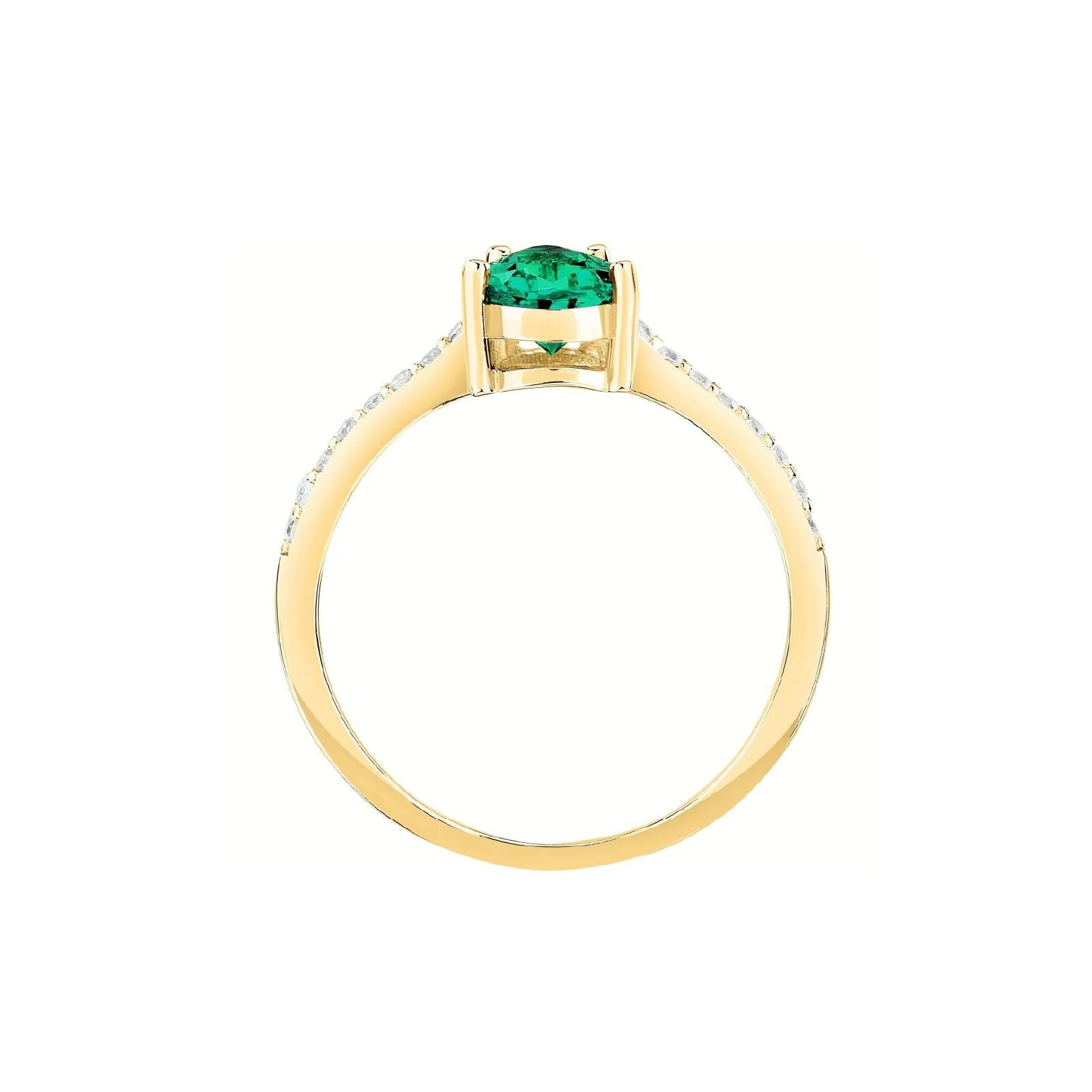 Anello solitario donna Morellato Tesori argento dorato zircone verde goccia SAIW203-2