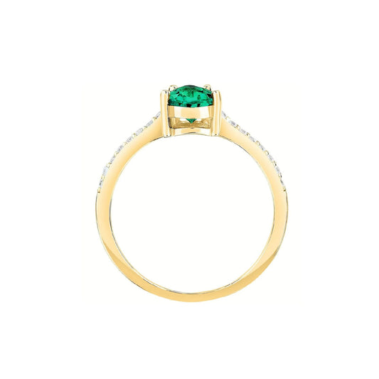 Anello solitario donna Morellato Tesori argento dorato zircone verde goccia SAIW203-2