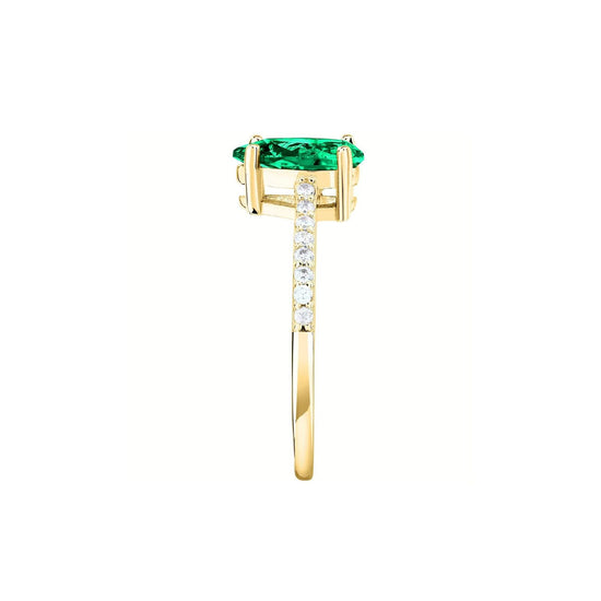 Anello solitario donna Morellato Tesori argento dorato zircone verde goccia SAIW203-3