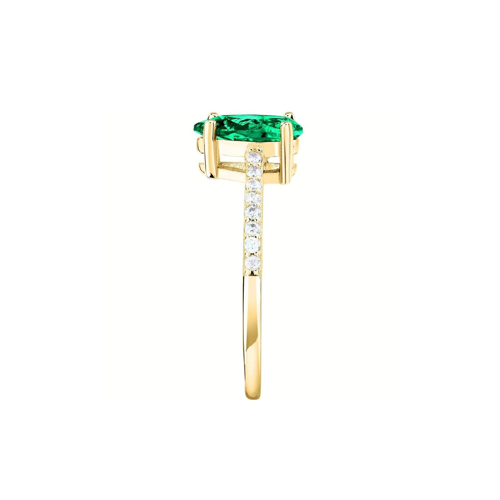 Anello solitario donna Morellato Tesori argento dorato zircone verde goccia SAIW203-3